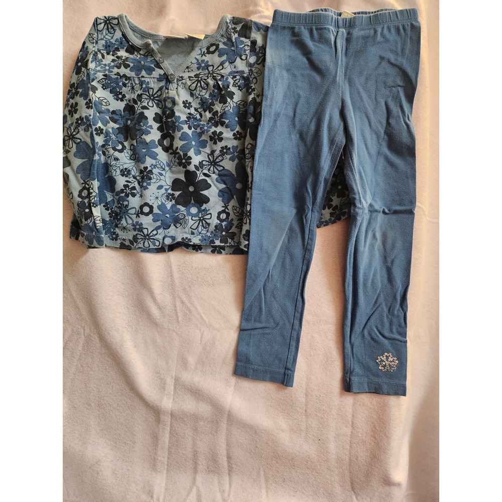 Koala Kids 48 Months Blue Floral Tunic and Leggings 2 Piece Set 332338-G9